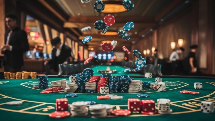 Hand settlement screen showing winning poker hand and payout